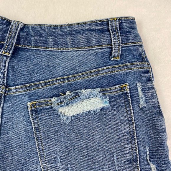 Harper Heritage Distressed Cut Off Denim High-Rise Shorts, size 28 - Picture 9 of 14